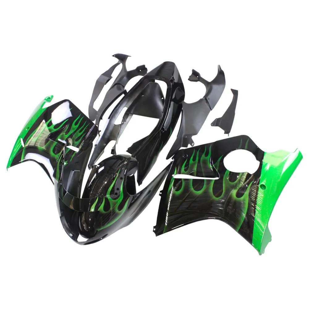 Amotopart 1996-2007 Honda CBR1100XX SuperBlackbird Fairing Green & Black Kit