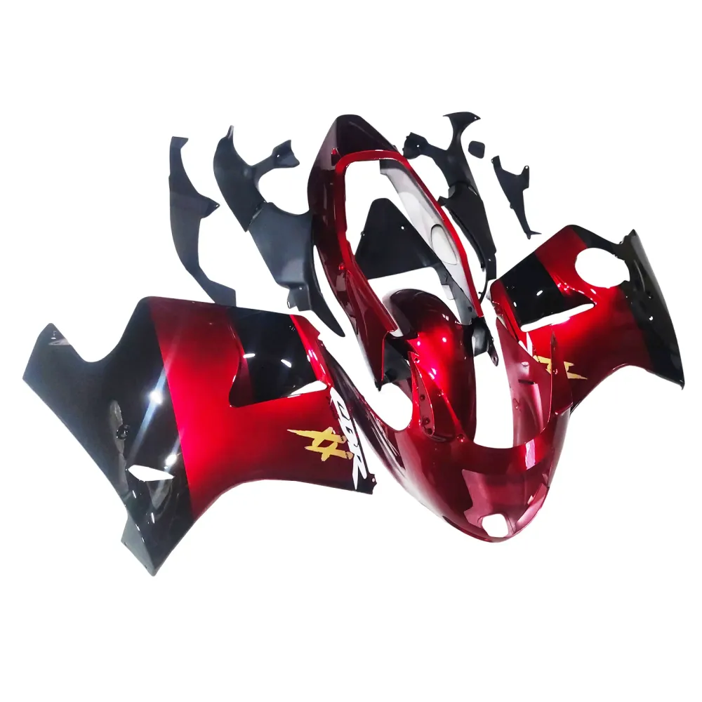 Amotopart 1996-2007 Honda CBR1100XX SuperBlackBird Kuip Glanzend Rood&Bgebrek aan kit