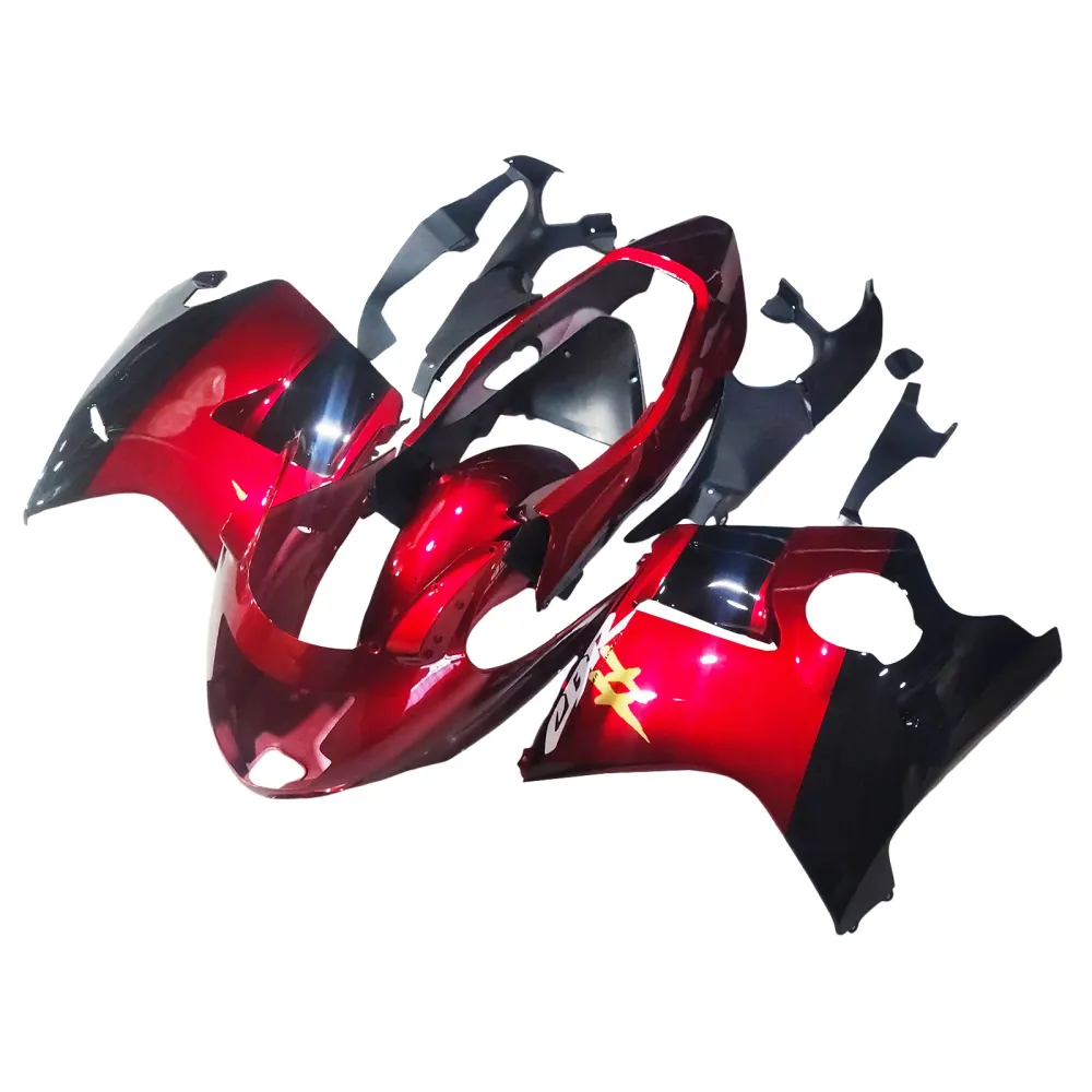 Amotopart 1996-2007 Honda CBR1100XX SuperBlackBird Kuip Glanzend Rood&Bgebrek aan kit