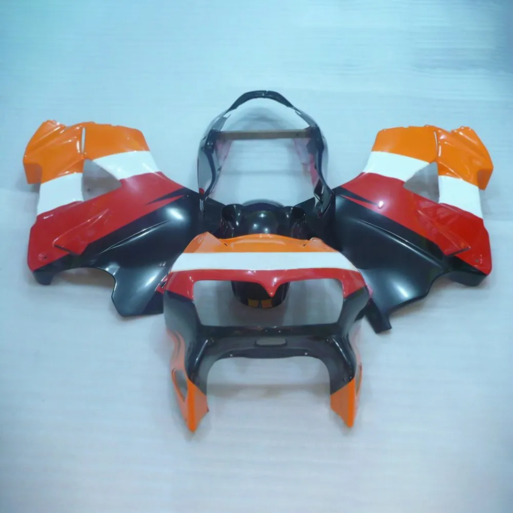 Amotopart 1998-2001 Honda VFR800 Fairing Red & Orange Repjol Kit