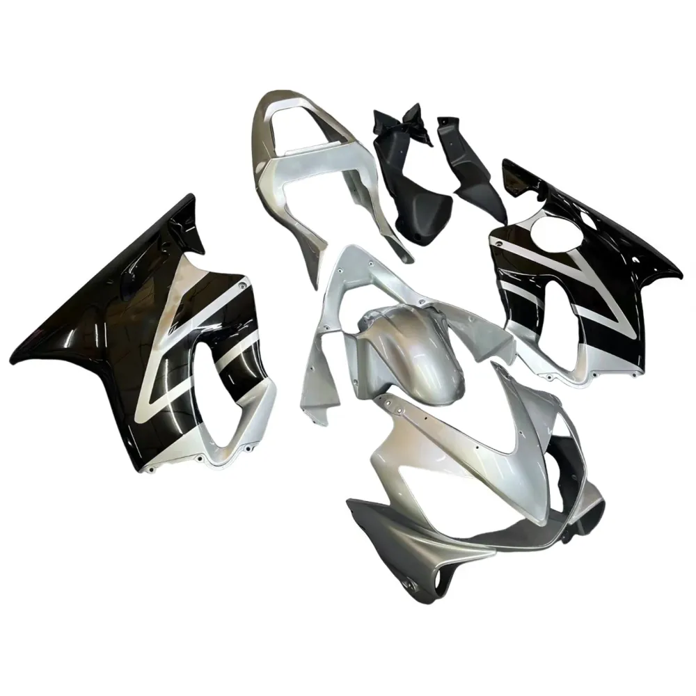 Amotopart 2001-2003 Honda CBR600 F4I Silver & Black Fairing Kit