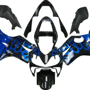 Amotopart 2001-2003 Honda CBR600 F4i zwart met Blue Flame kuipset