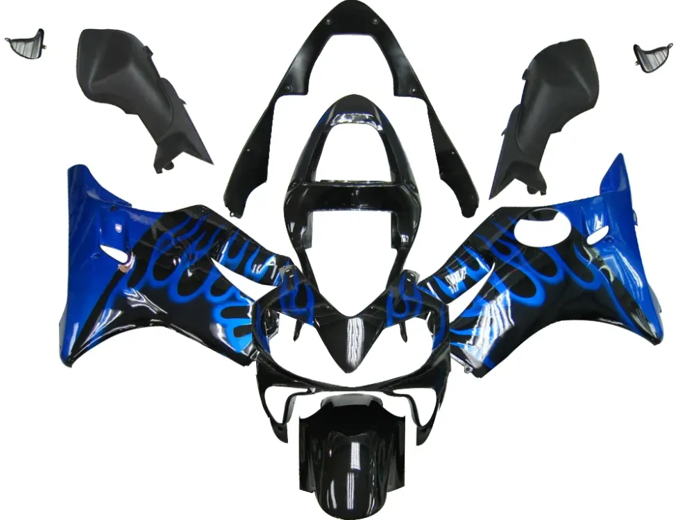 Amotopart 2001-2003 Honda CBR600 F4i zwart met Blue Flame kuipset