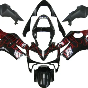 Amotopart 2001-2003 Honda CBR600 F4i zwart met Red Flame kuipset
