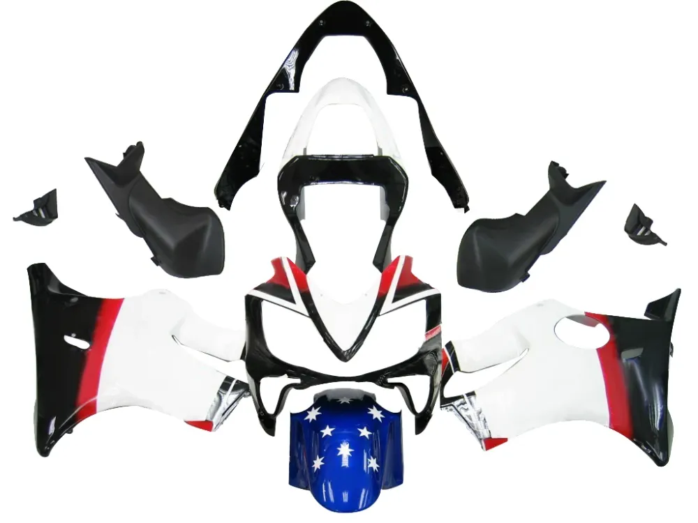 AMOTOPART 2001-2003 HONDA CBR600F4I WIT & ZWARTE STYLE 1 KUIST KIT