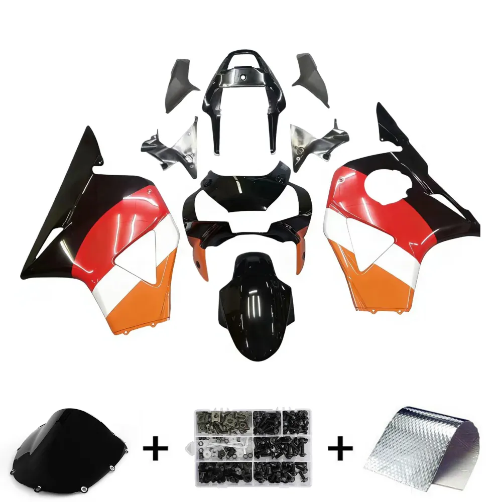 Amotopart 2002-2003 Honda CBR954 Fairing Orange & Black Kit
