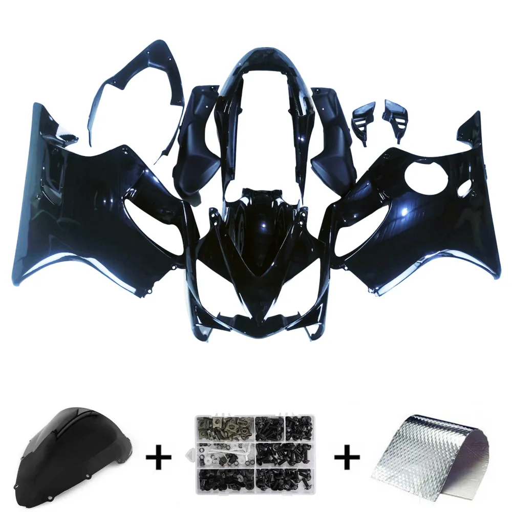 Amotopart 2004-2007 CBR600 F4I Honda Black met geel logo kuipkit
