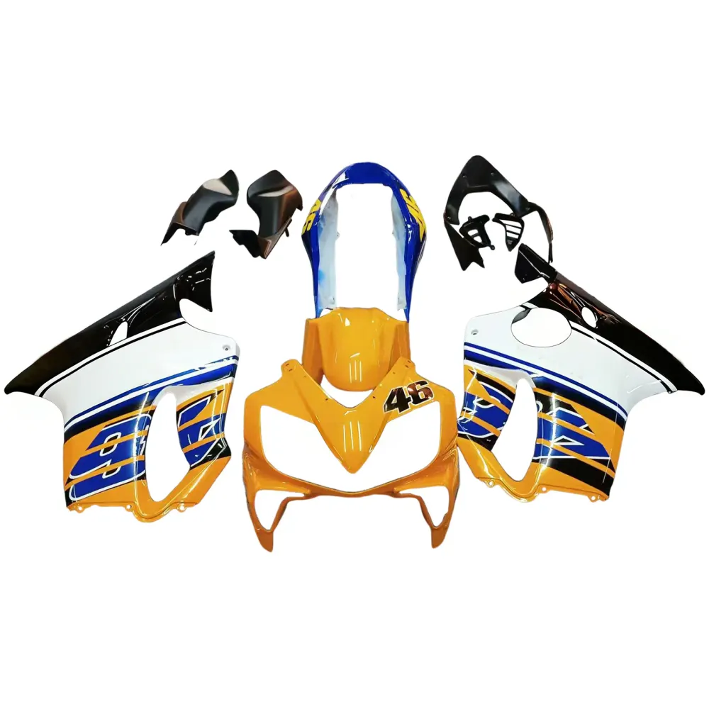 Amotopart 2004-2007 Honda CBR600 F4I Blue & Yellow met logo style3 kuispakket