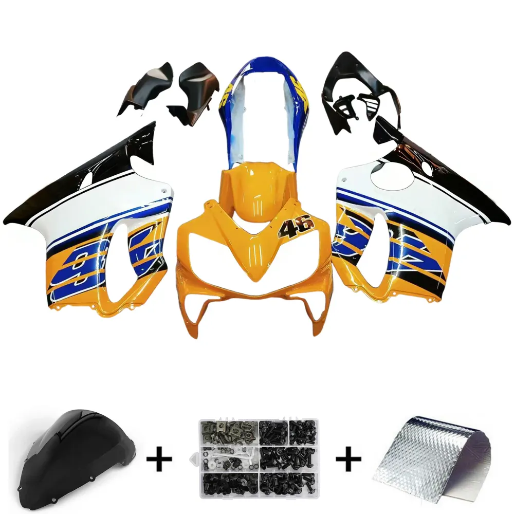 Amotopart 2004-2007 Honda CBR600 F4I Blue & Yellow met logo style3 kuispakket