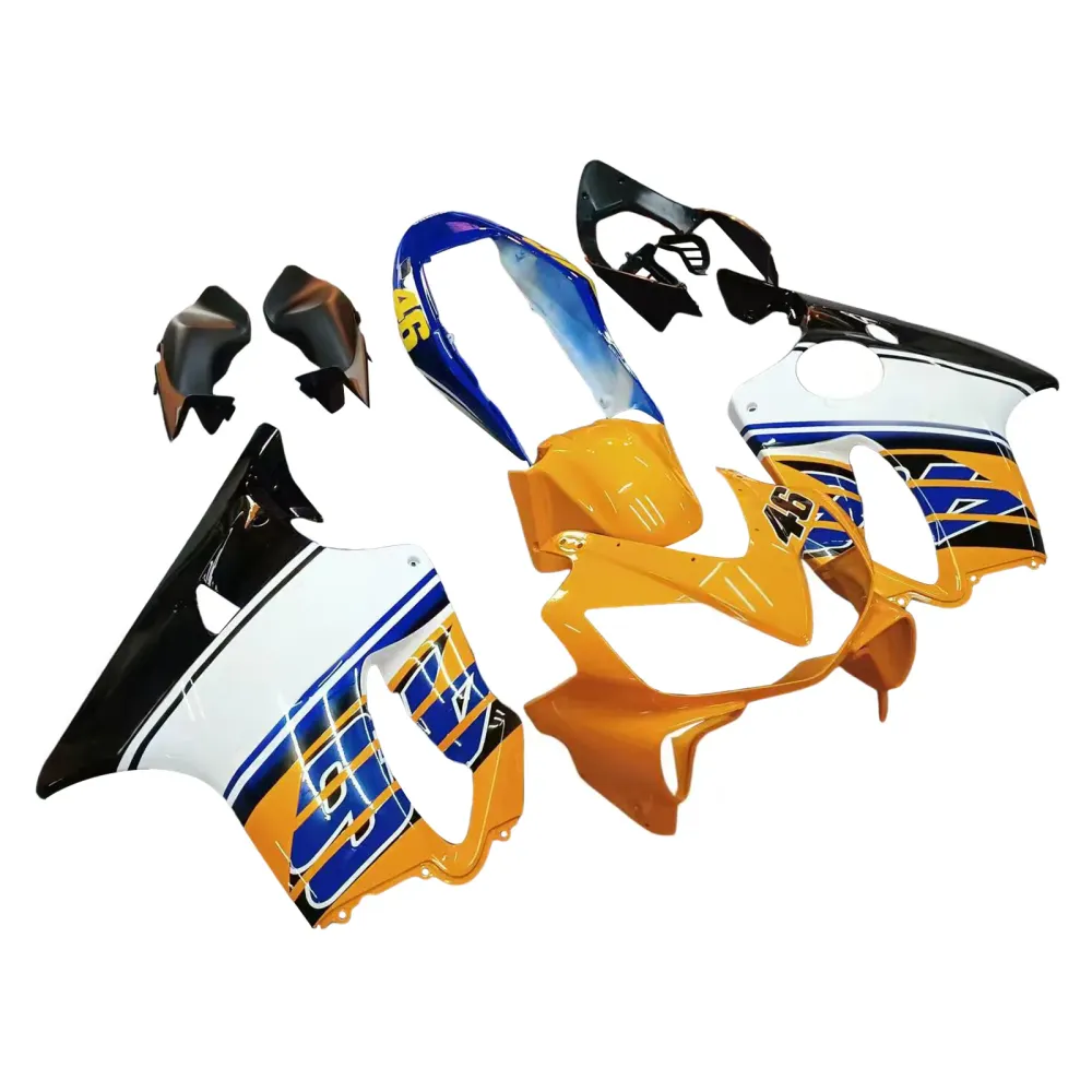 Amotopart 2004-2007 Honda CBR600 F4I Blue & Yellow met logo style3 kuispakket