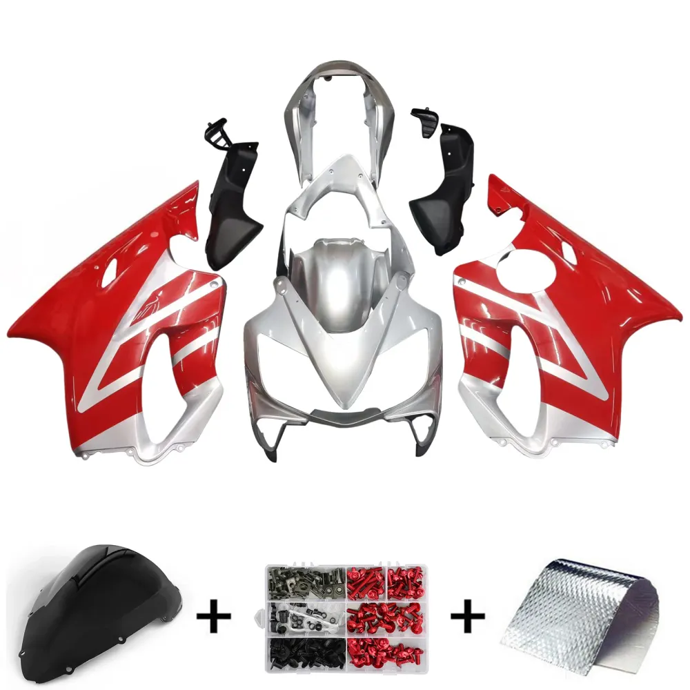 Amotopart 2004-2007 Honda CBR600 F4I Red & Silver Fairing Kit