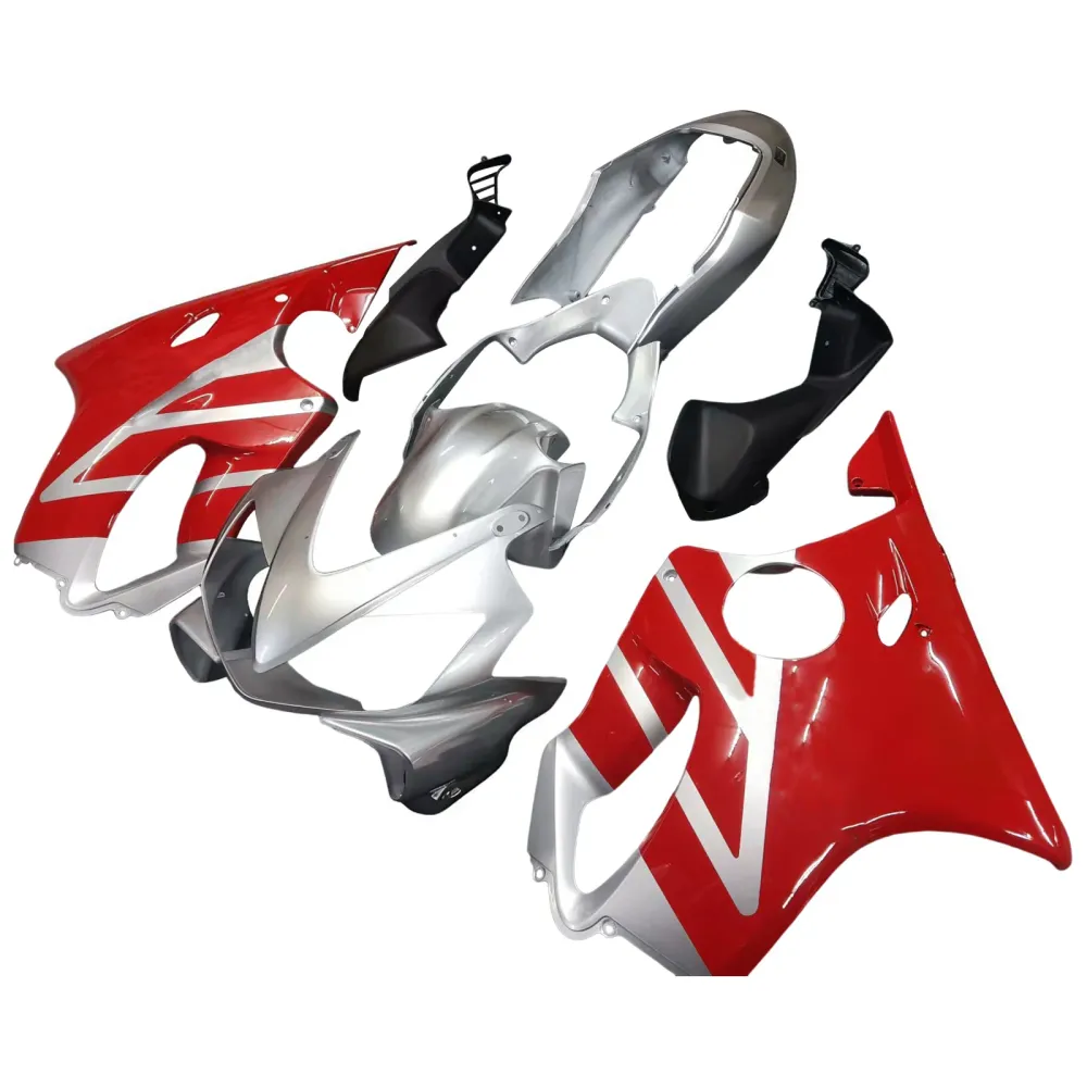 Amotopart 2004-2007 Honda CBR600 F4I Red & Silver Fairing Kit