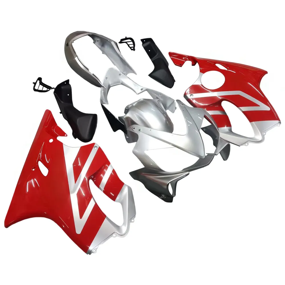 Amotopart 2004-2007 Honda CBR600 F4I Red & Silver Fairing Kit