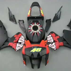 Amotopart 2005-2006 Honda CBR600RR MATTE ZWART met rode logo's kuipkit