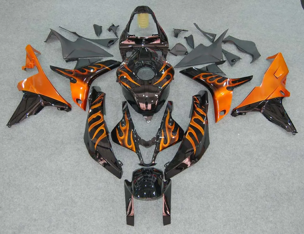 Amotopart 2007-2008 Honda CBR600RR Orange & Black Fairing Kit
