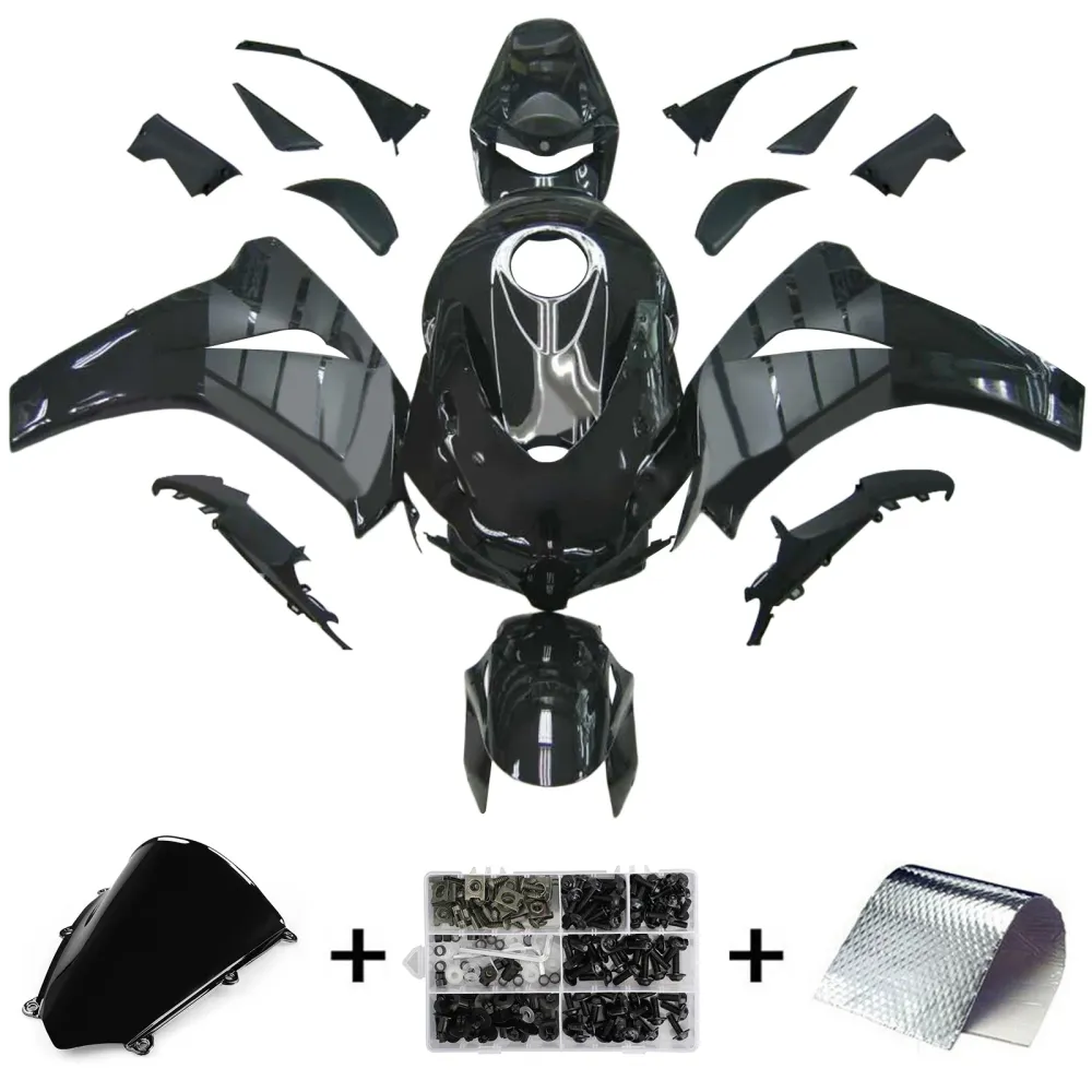 Amotopart 2008-2011 Honda CBR1000RR Glanzend&Matte Zwarte Kuipset
