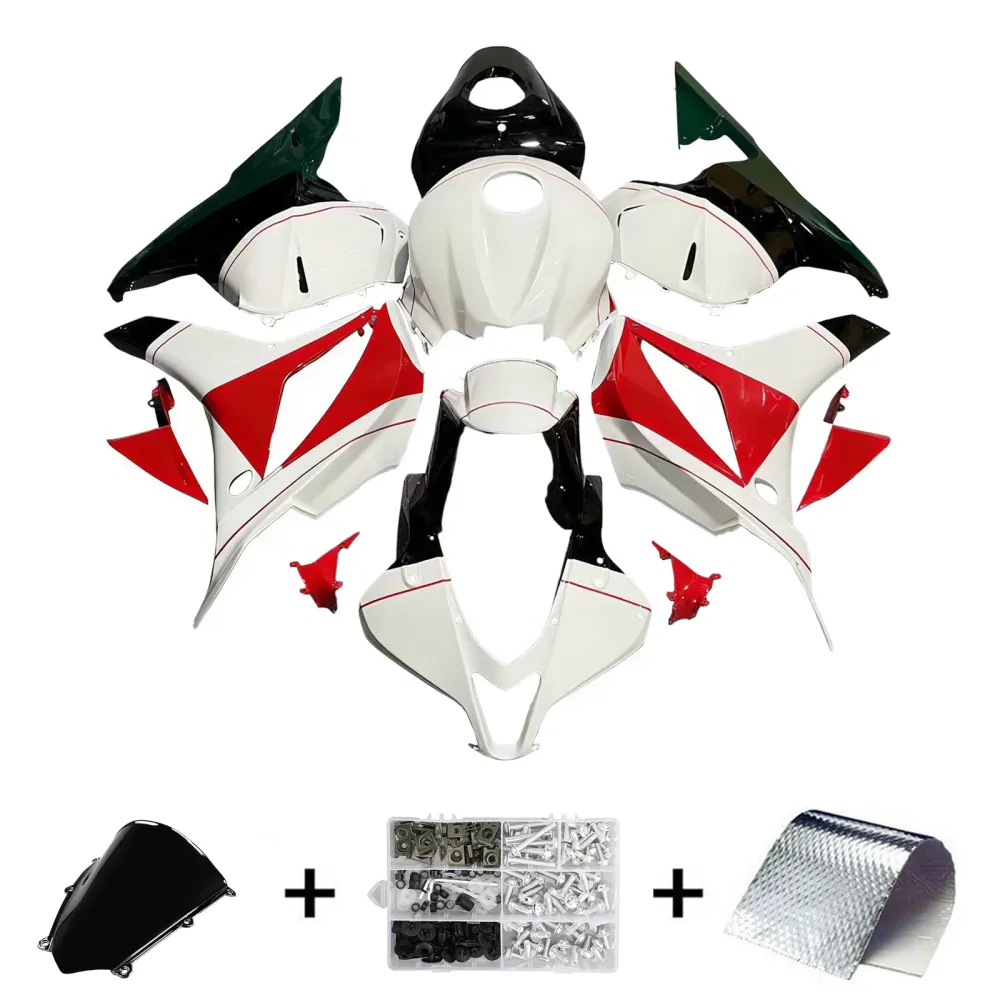 Amotopart 2009-2012 Honda CBR600RR White & Red Fairing Kit