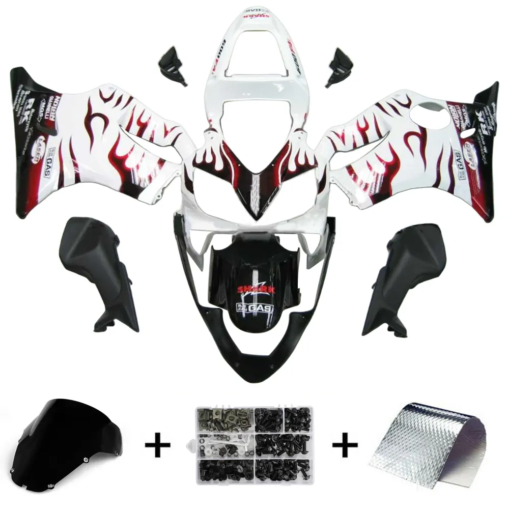 Amotopart kuip voor Honda CBR600F4i 2001-2003, wit&Red Frame Kit