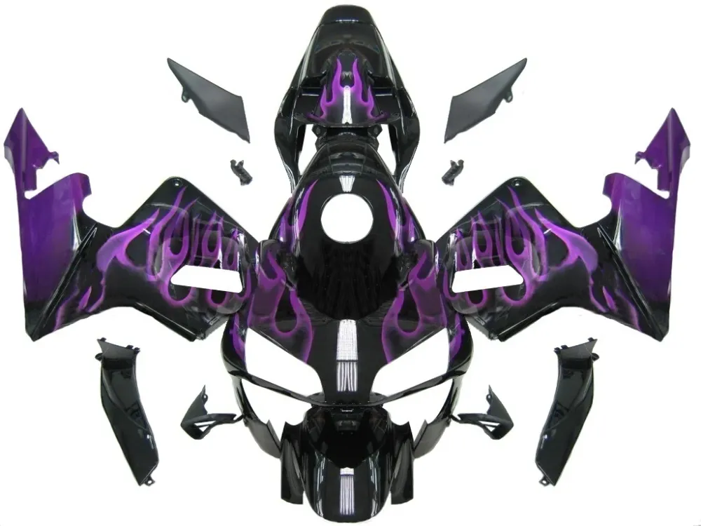 Amotopart kuip voor Honda CBR600RR 2003-2004, zwart&PPaarse Vlammenset