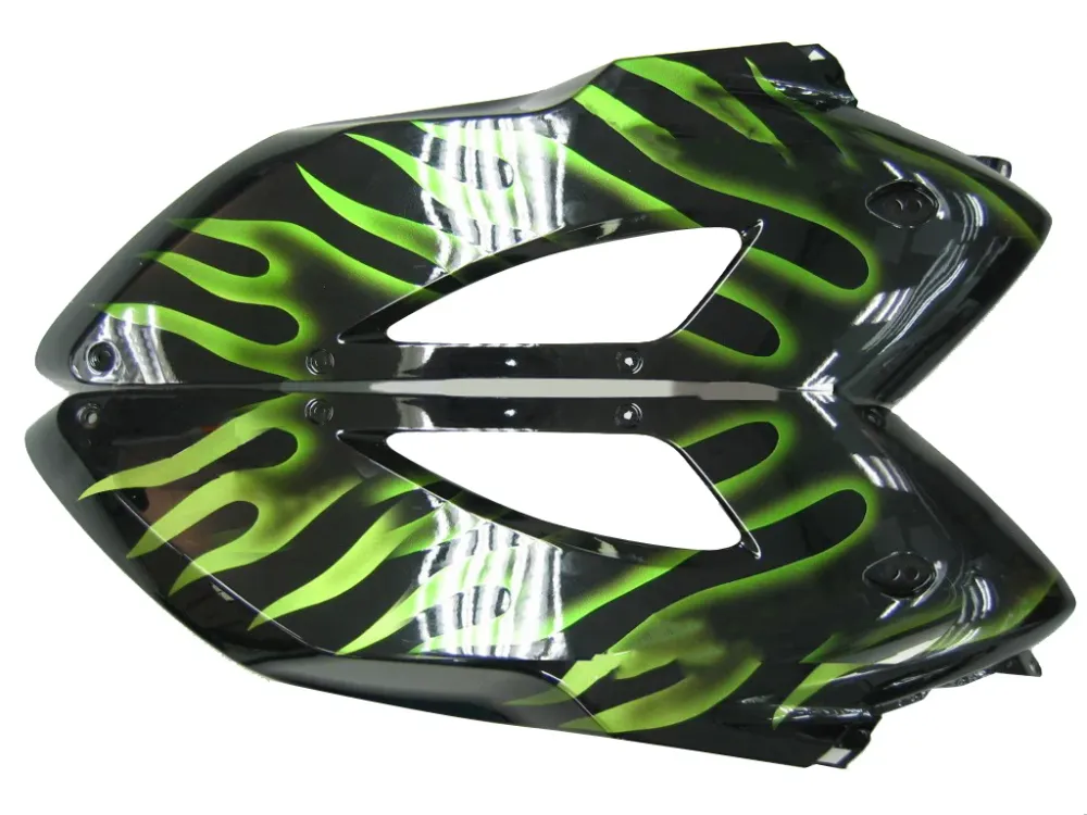 Amotopart Stroomlijnkappen Honda CBR1000RR 2004-2005 Kuip Flame Racing Zwart & Groen Kuipset
