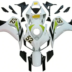 Amotopart stroomlijnkappen Honda CBR1000RR 2006-2007 kuip wit nr. 52 Hannspree Racing kuipset