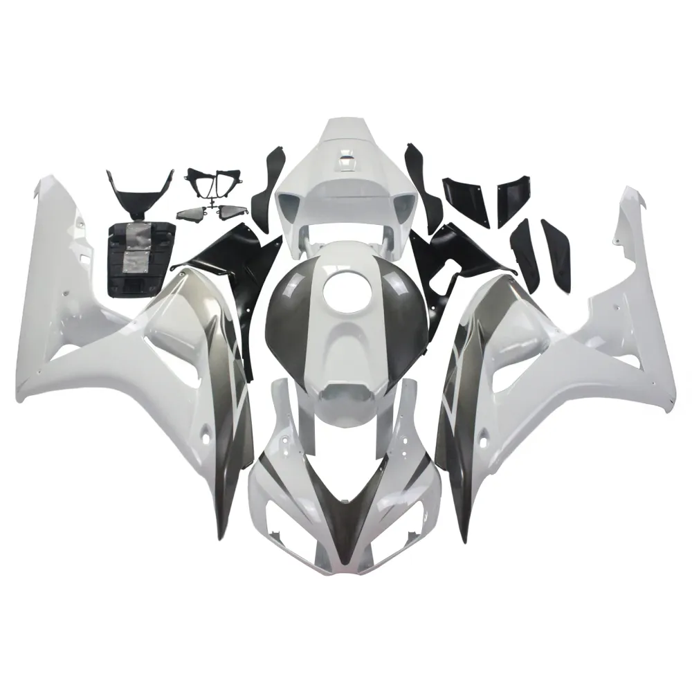 Amotopart Stroomlijnkappen Honda CBR1000RR 2006-2007 Kuip Wit & Zilver CBR Racing Kuipset