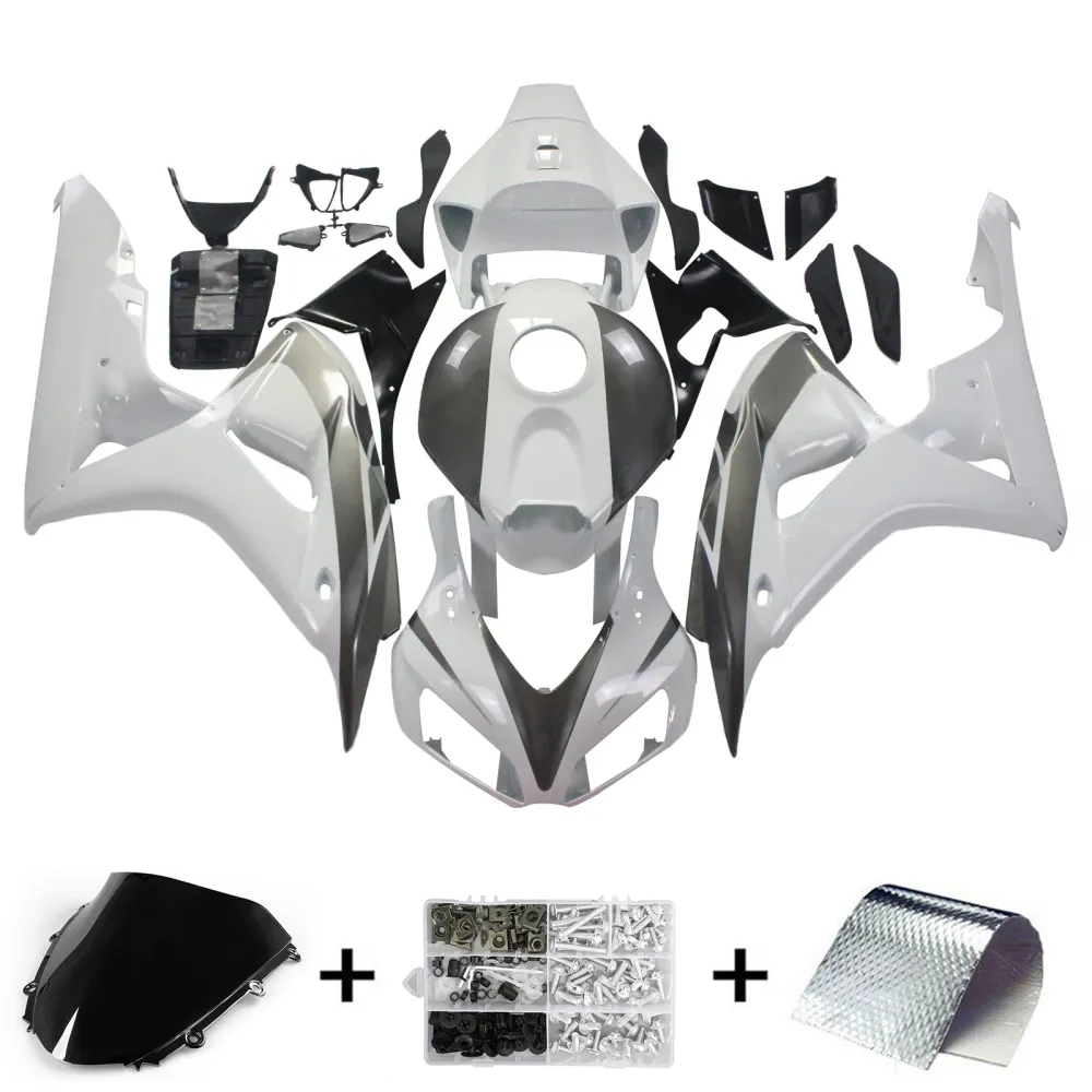 Amotopart Stroomlijnkappen Honda CBR1000RR 2006-2007 Kuip Wit & Zilver CBR Racing Kuipset
