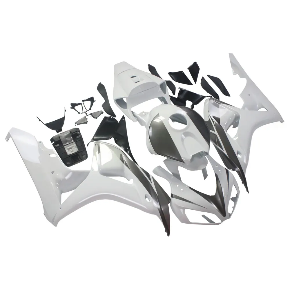 Amotopart Stroomlijnkappen Honda CBR1000RR 2006-2007 Kuip Wit & Zilver CBR Racing Kuipset