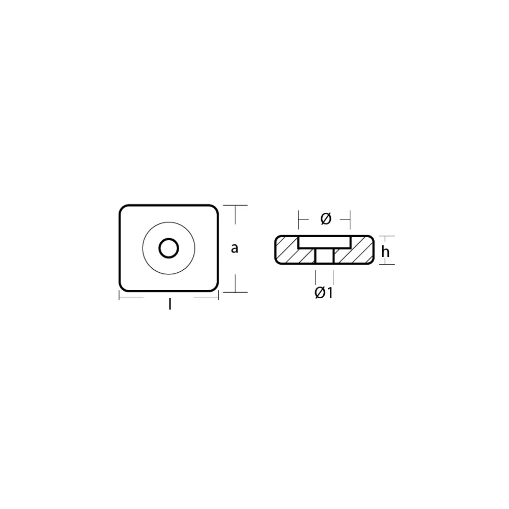 Honda anode, plaat voor 8-50 PK, 41106-ZW9-000