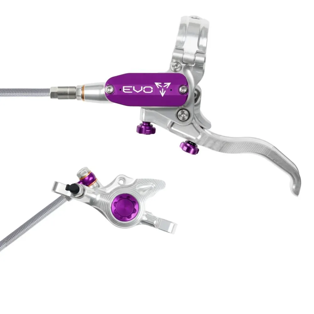 HOPE TECH 4 EVO X2 PM Luchtvaart Voorrem Zilver/Paars
