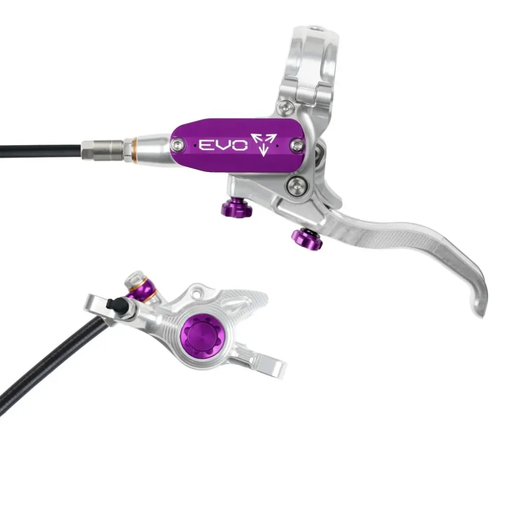 HOPE TECH 4 EVO X2 PM Voorrem Zilver/Paars
