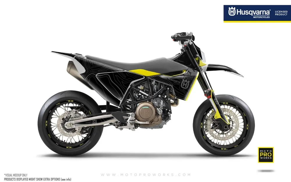 Husqvarna 701 GRAPHICS - "Topography" (Zwart)