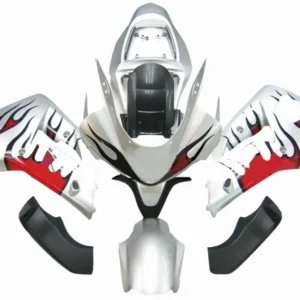 Amotopart 2003-2004 Kawasaki ZX6R Kuip Zilver&Red Kit