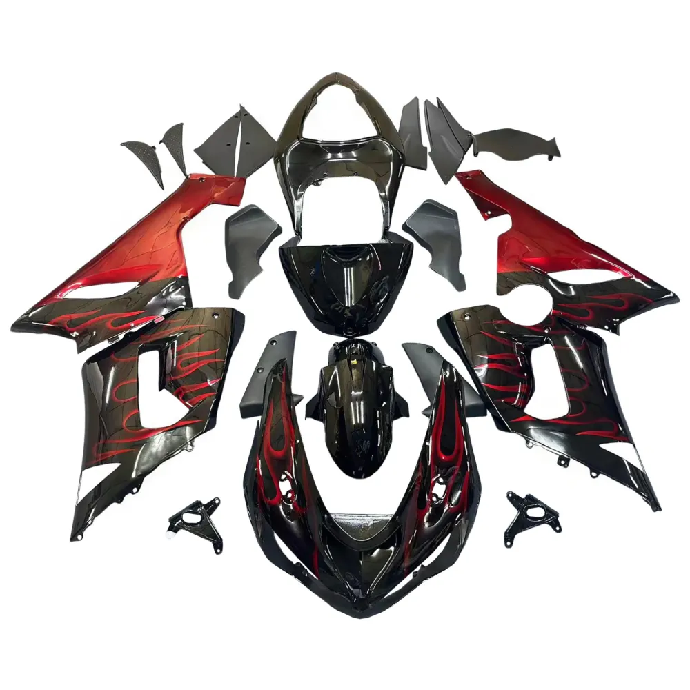Amotopart 2005-2006 Kawasaki ZX6R 636 Black & Red Koopkit