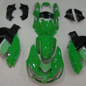 Amotopart 2006-2011 Kawasaki ZX14R Black & Green Fairing Kit