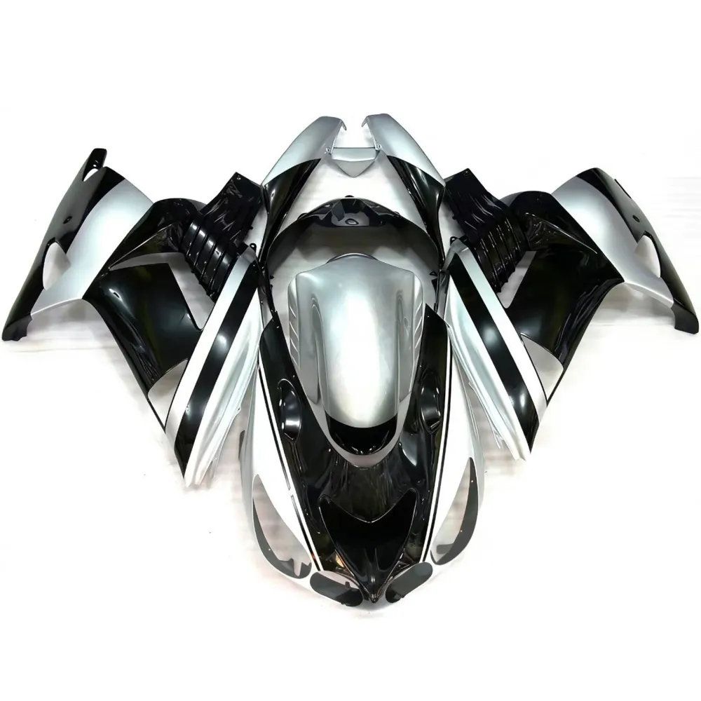 Amotopart 2006-2011 Kawasaki ZX14R Gray & Black Fairing Kit