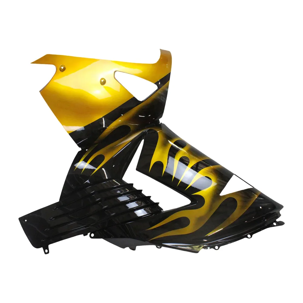 Amotopart 2006-2011 Kawasaki ZX14R zwart met gele vlambeurskit