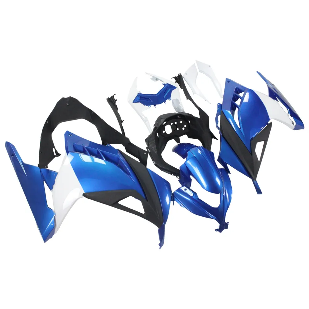Amotopart 2013-2024 Kawasaki EX300/Ninja 300 White & Blue Fairing Kit