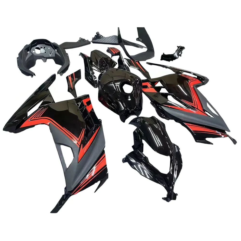 Amotopart 2013-2024 Kawasaki EX300/Ninja300 Black & Orange Fairing Kit
