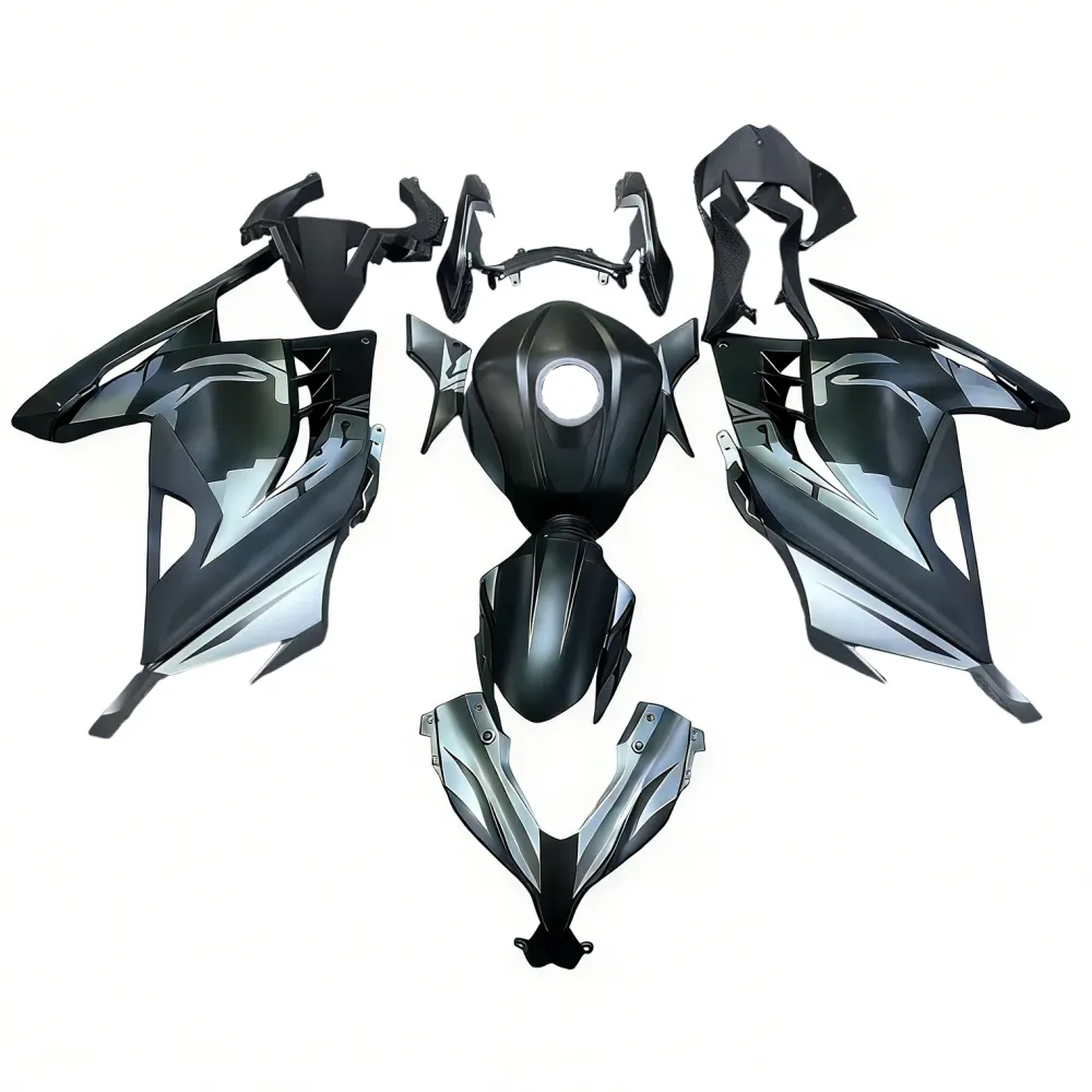 Amotopart 2013-2024 Kawasaki EX300/ninja300 zwart met groene monster logo style2 kuipen kit