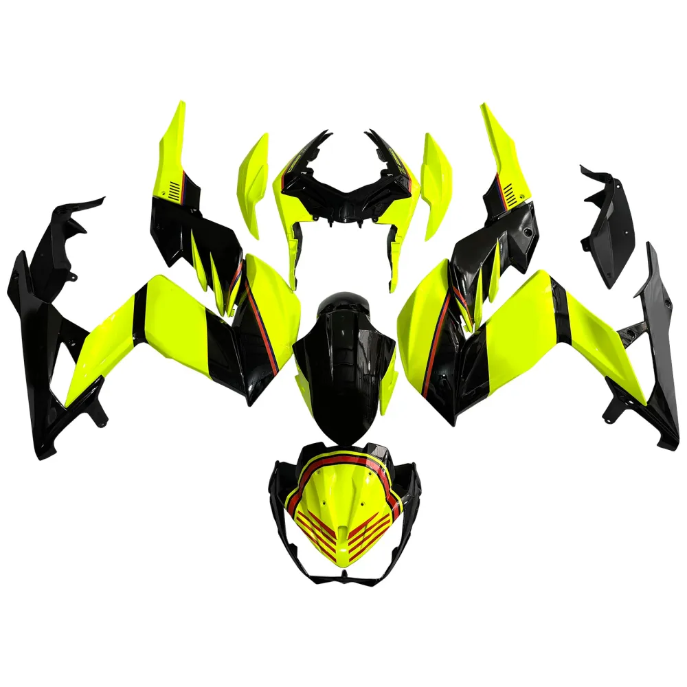 Amotopart 2015-2016 Z250 Z300 Kawasaki Yellow & Black Fairing Kit