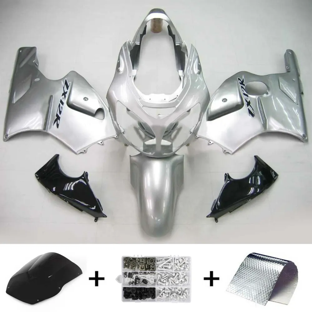 Amotopart Kawasaki 2000-2001 ZX12R zilverkleurige kuipset