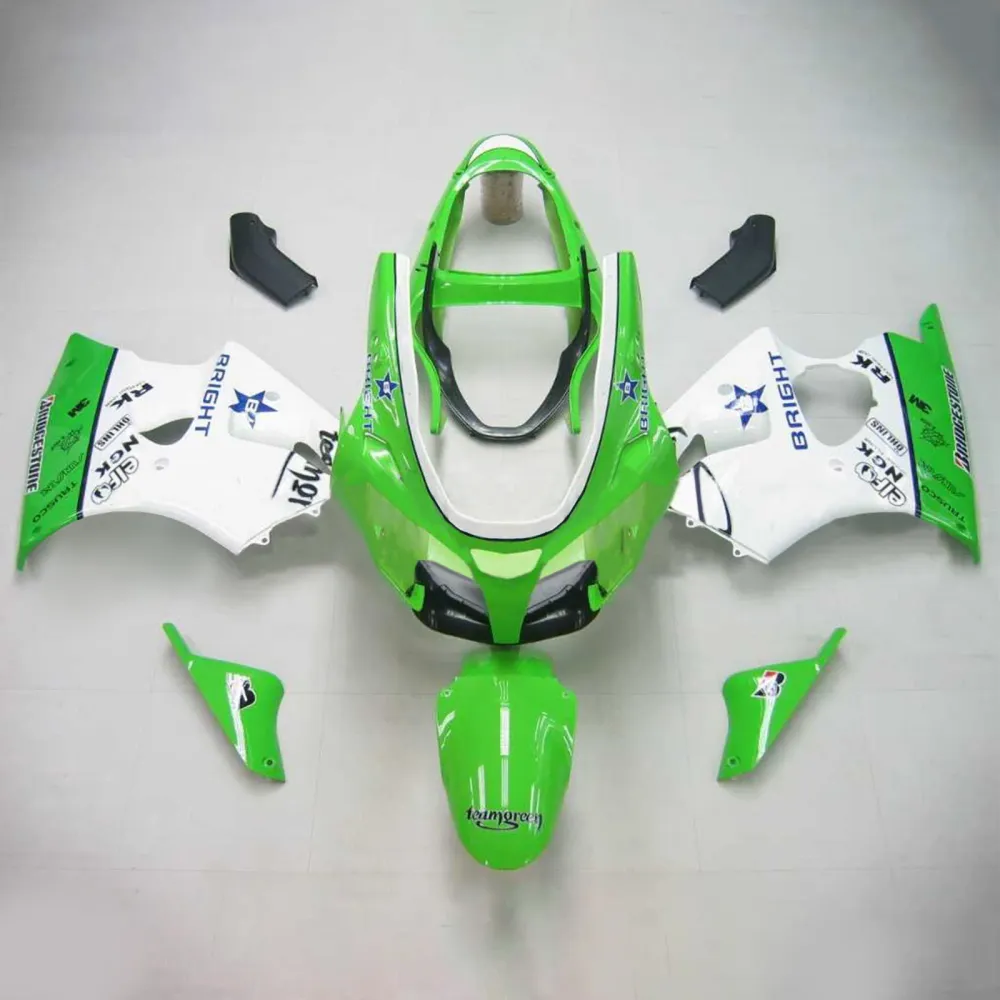 Amotopart Kawasaki 2000-2002 Zx6R 636/ZZR600 2005-2008 Kuipset groen wit