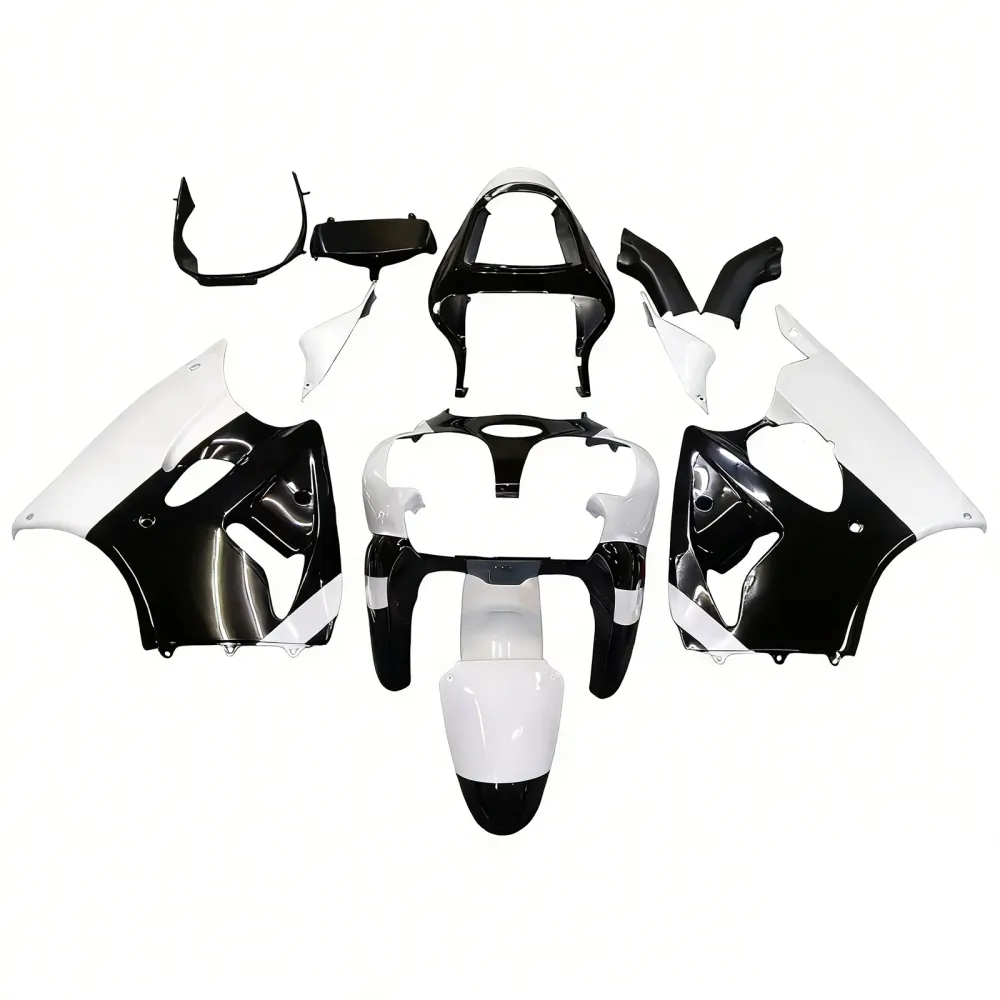 Amotopart Kawasaki 2000-2002 Zx6R 636/ZZR600 2005-2008 Wit Zwart Kuipset