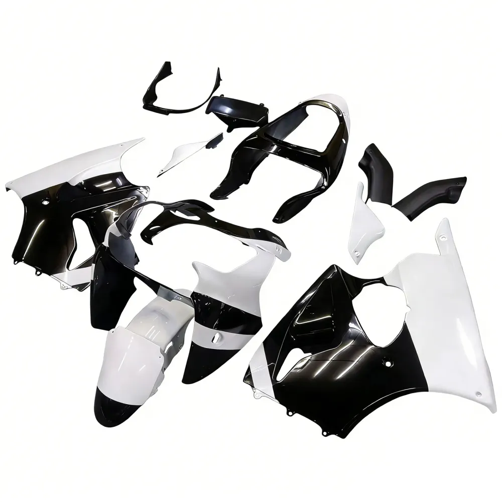 Amotopart Kawasaki 2000-2002 Zx6R 636/ZZR600 2005-2008 Wit Zwart Kuipset