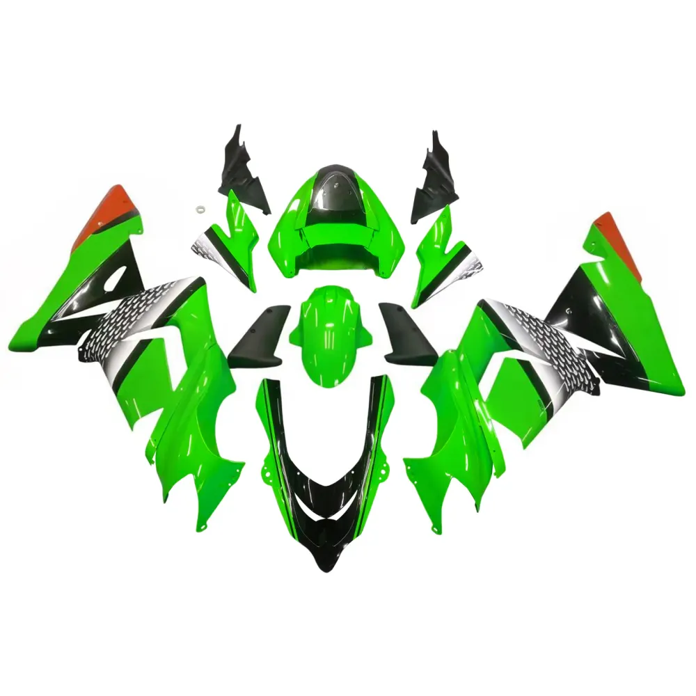 Amotopart Kawasaki 2004-2005 ZX10R Green Black Fairing Kit