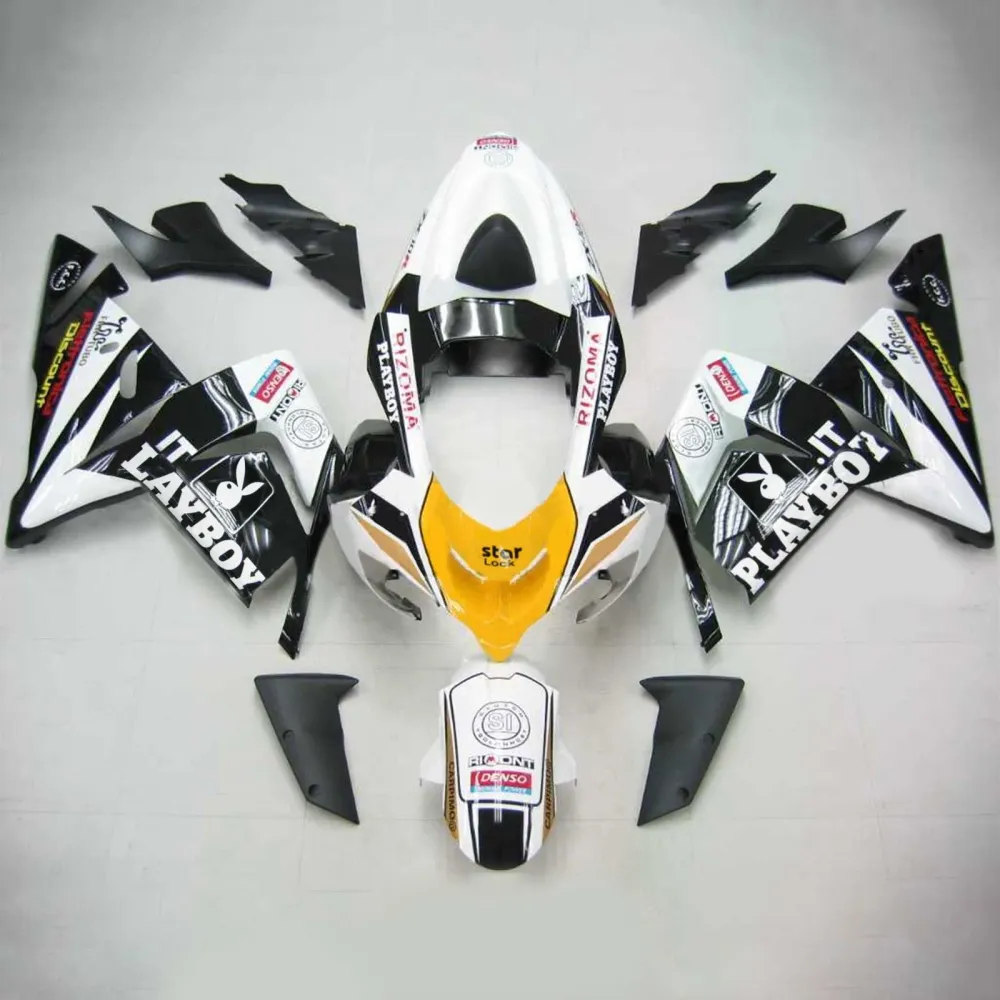 Amotopart Kawasaki 2004-2005 ZX10R Zwart Wit Playboy kuipset