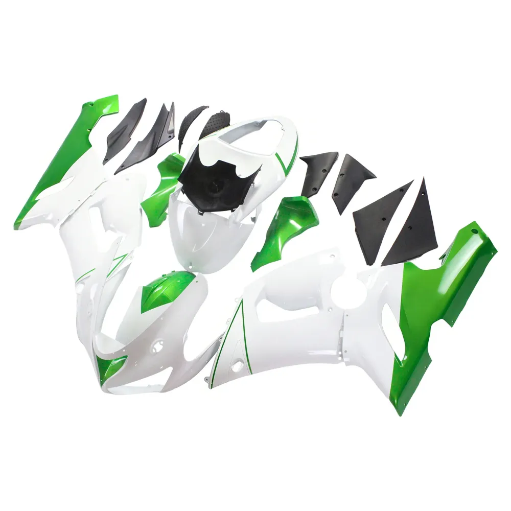 Amotopart Kawasaki 2005-2006 ZX6R 636 Wit Mix Groen Kuipset