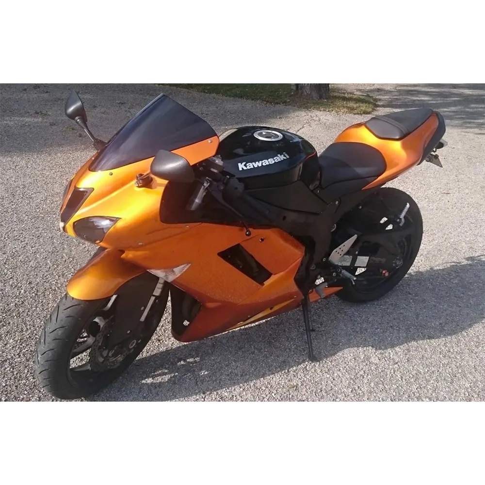 Amotopart Kawasaki 2007-2008 ZX6R 636 oranje met zwarte logo's kuipset