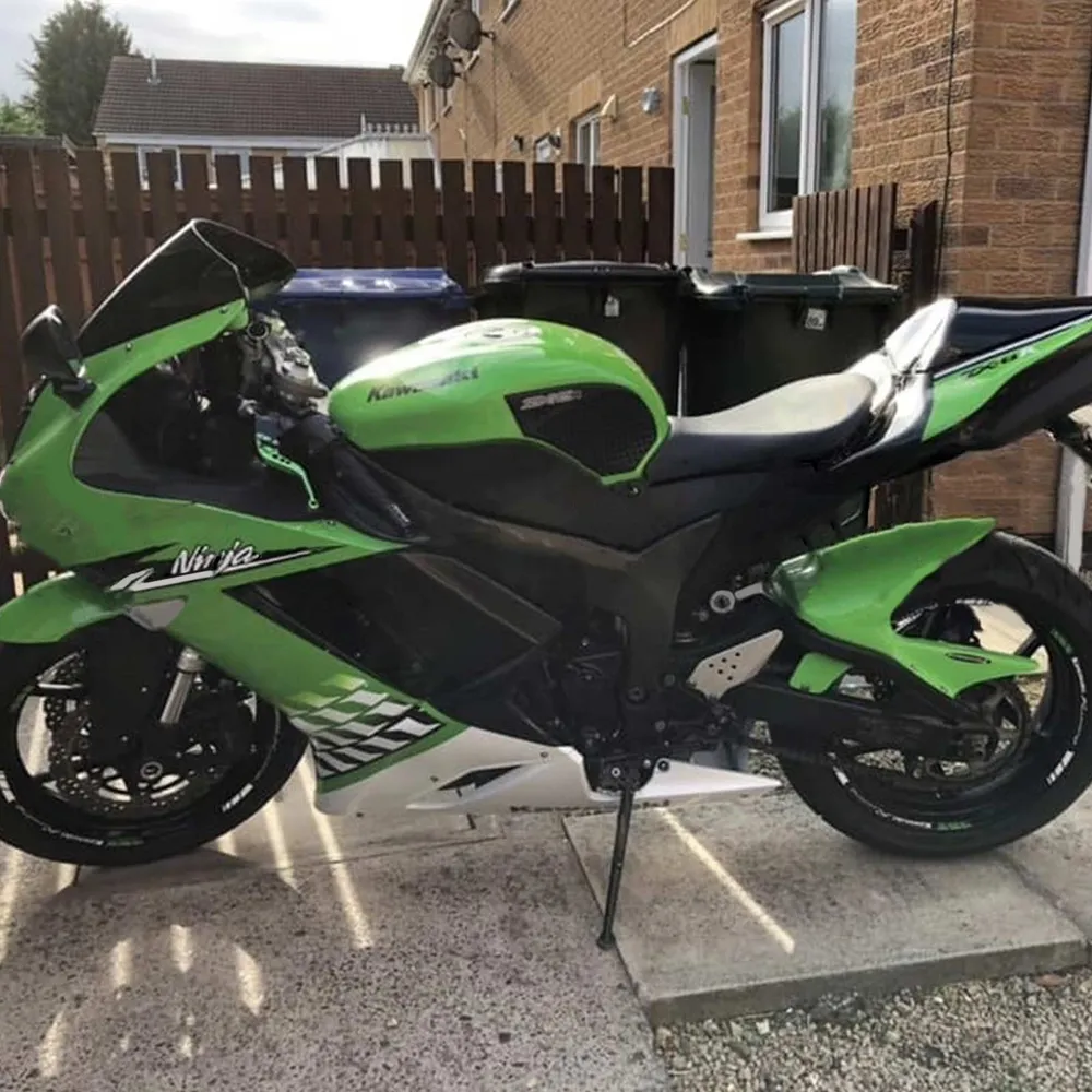 Amotopart Kawasaki 2007-2008 ZX6R 636 zwartgroene kuipset